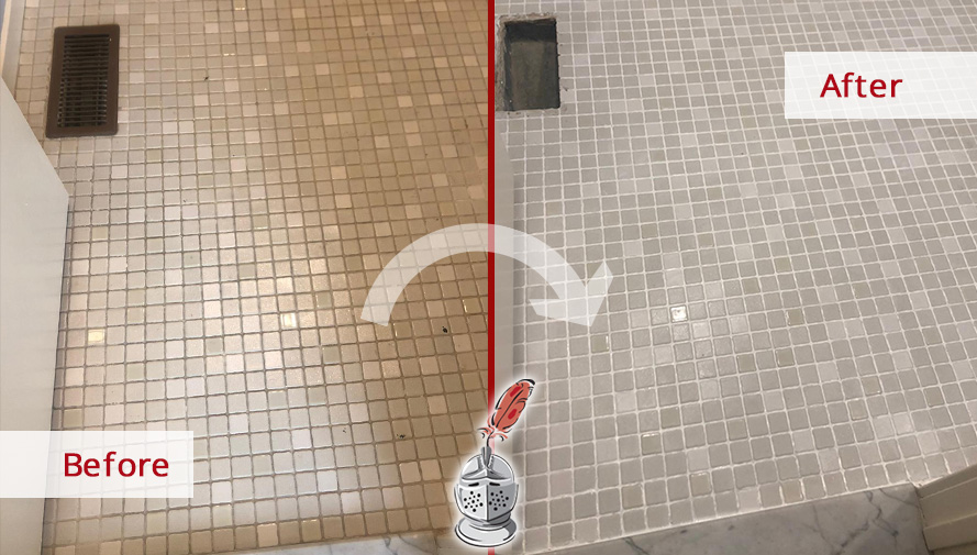 Shower Before and After a Tile and Grout Cleaning Service in Hillsborough, NJ