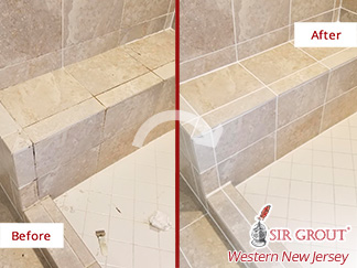 Image Showing The Results of Our Grout Sealing in Milford, NJ