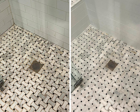 Shower Before and After Our Caulking Services in Flemington, NJ
