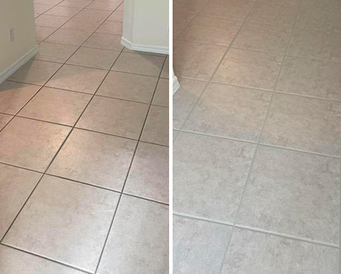 Floor Before and After a Service by Our Tile and Grout Cleaners in Somerset, NJ