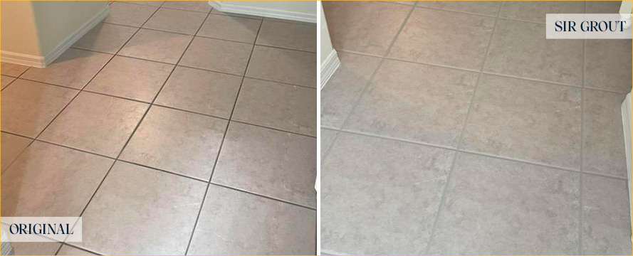 Floor Before and After a Service by Our Tile and Grout Cleaners in Somerset, NJ