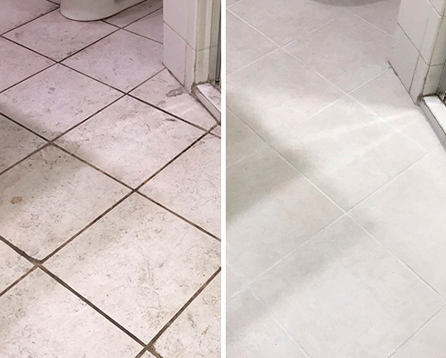 Image of a Bathroom Before and After Our Tile Cleaning in Somerville, NJ