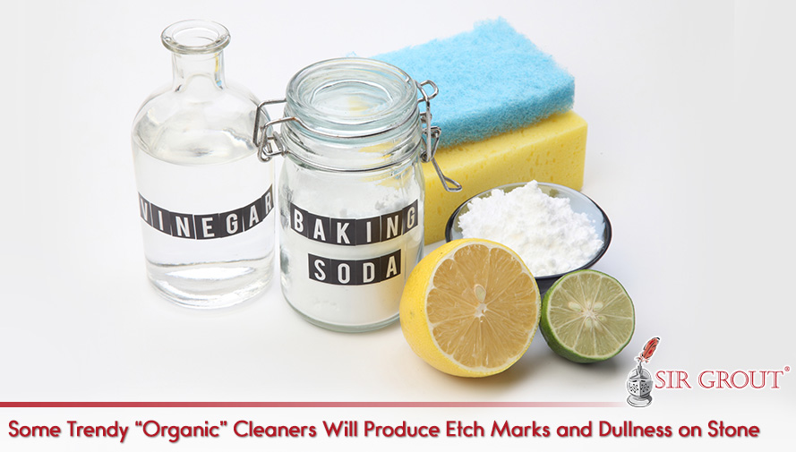 Use Specially Formulated Stone Cleaning Products The Use of Wrong Cleaners Caused This Marble Countertop to Get Damaged
