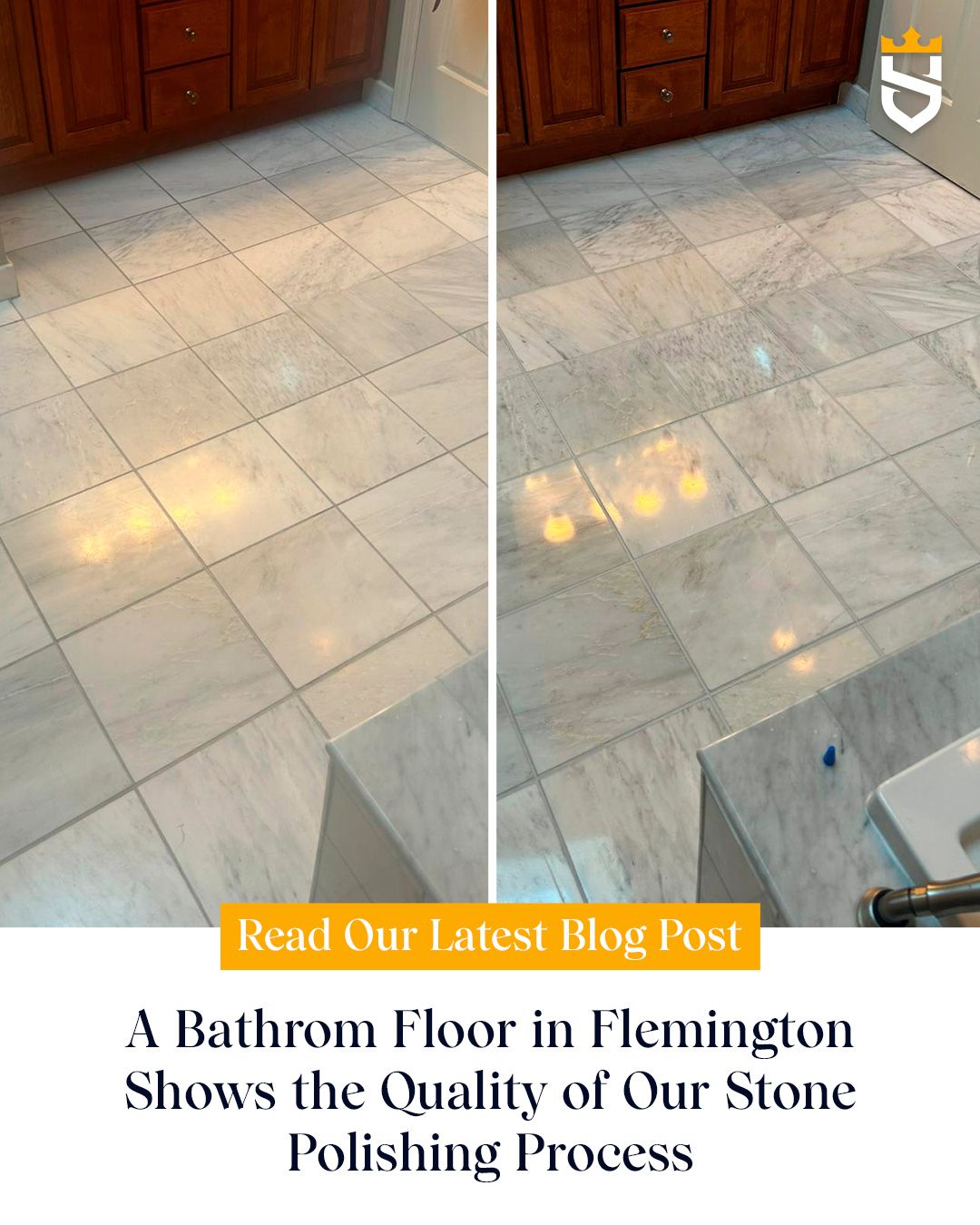 A Bathrom Floor in Flemington Shows the Quality of Our Stone Polishing Process
