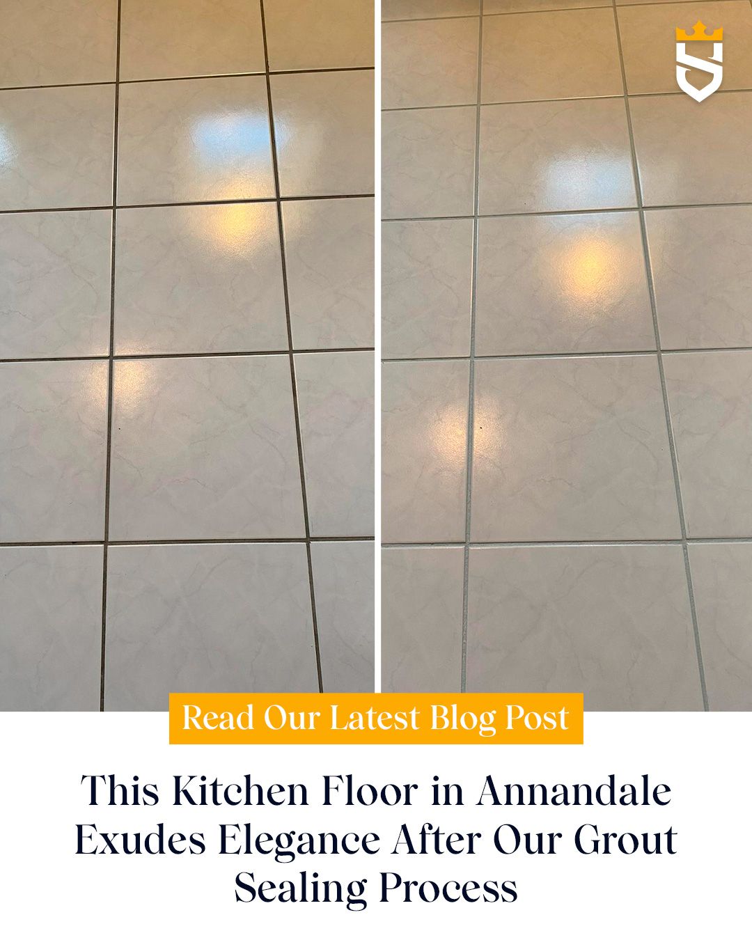 This Kitchen Floor in Annandale Exudes Elegance After Our Grout Sealing Process
